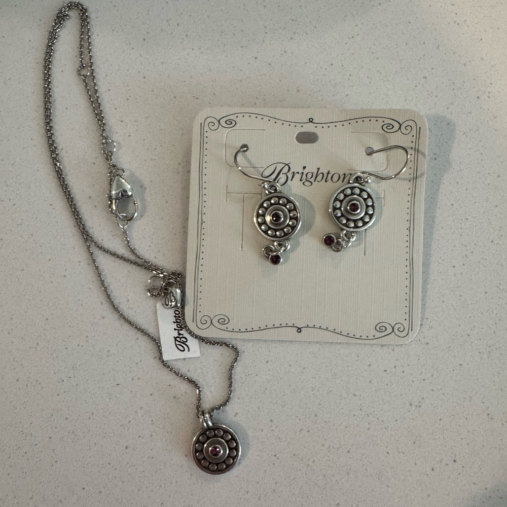 Brighton Silver and Red Earrings